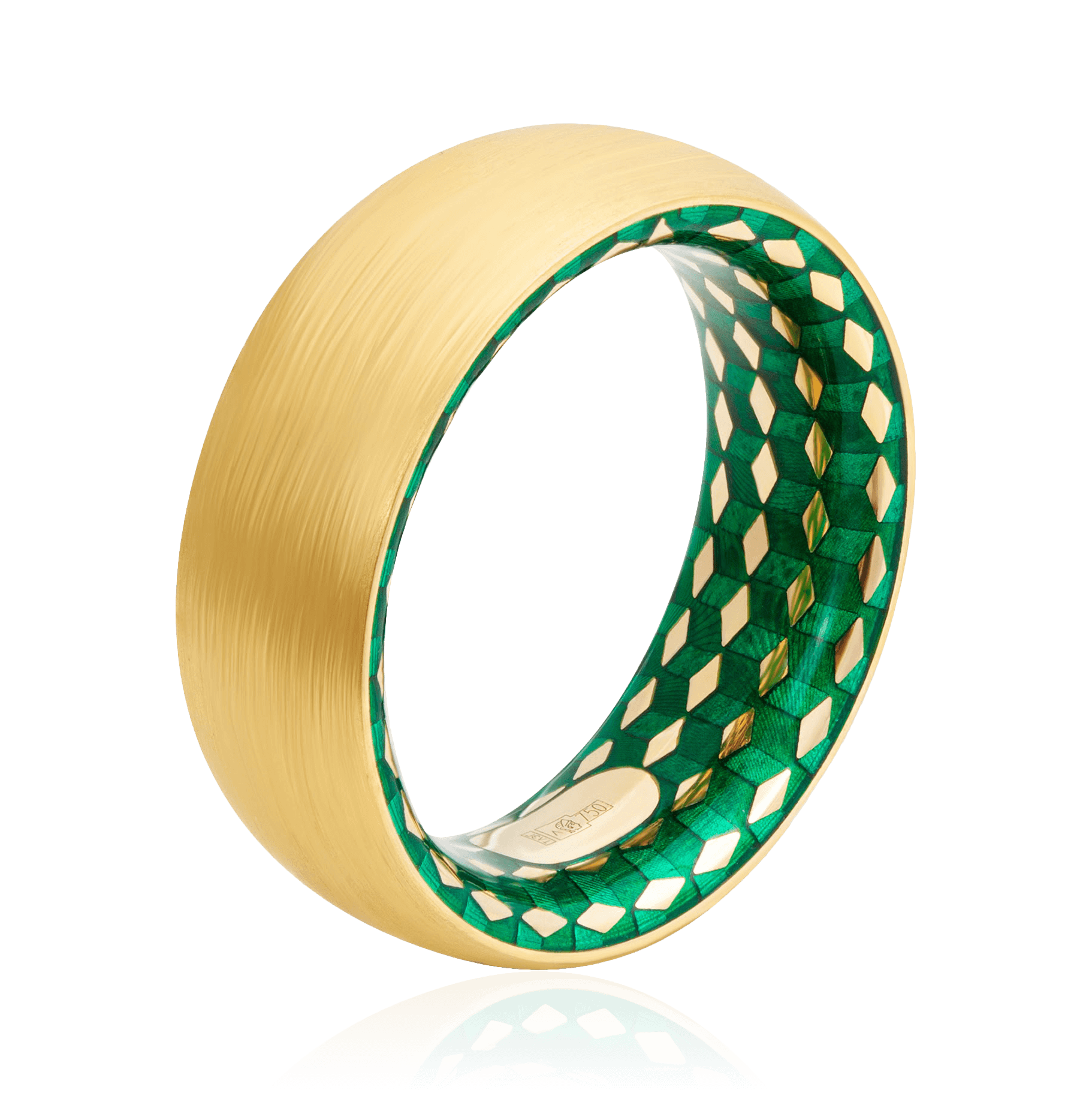 Кольцо с эмалью из желтого золота 750 пробы (арт. 90630)