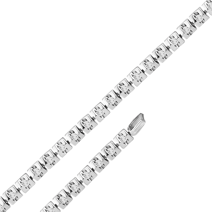 Браслет с бриллиантами из белого золота 585 пробы (арт. 64218)