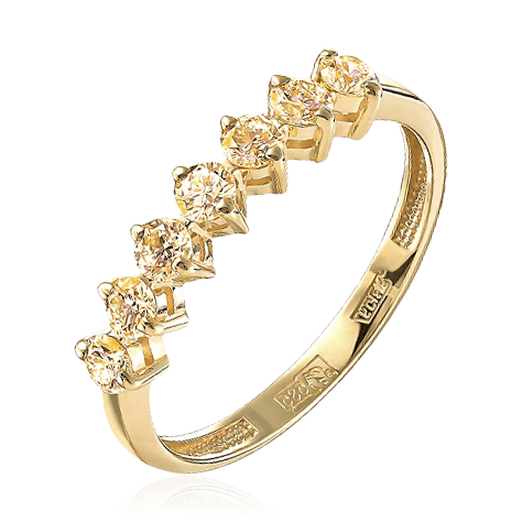Кольцо с бриллиантами из желтого золота 585 (арт. 82287)