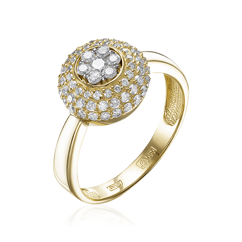 Кольцо с бриллиантами из желтого золота 585 (арт. 68289)