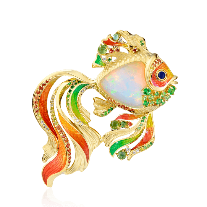 Золотая рыбка серьги
