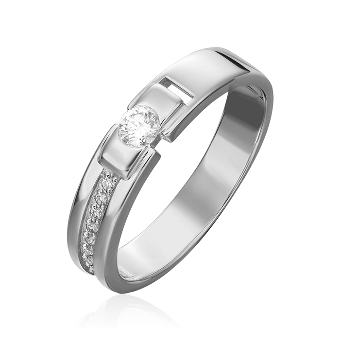Кольцо с бриллиантами из белого золота 585, фото № 1