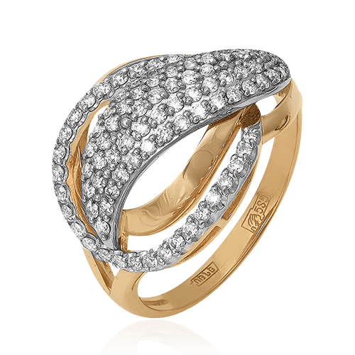 Кольцо с бриллиантами из комбинированного золота 585 (арт. 38307)