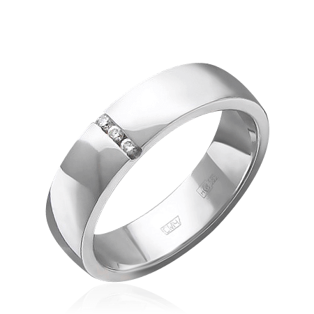 Обручальное кольцо с бриллиантами из белого золота 585 пробы (арт. 38979)