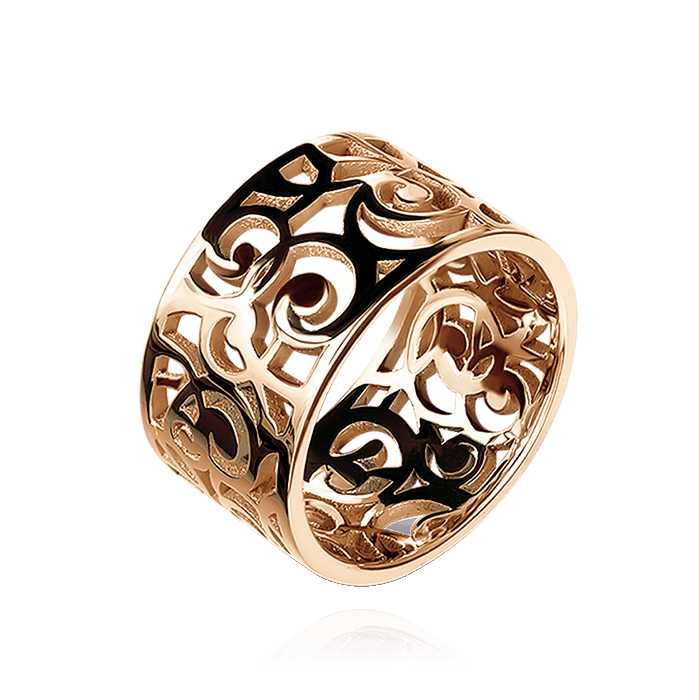 Кольцо без вставок из красного золота 585 пробы (арт. 44582)