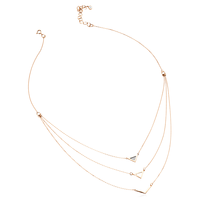 Колье с бриллиантами из красного золота 585 пробы (арт. 73009)
