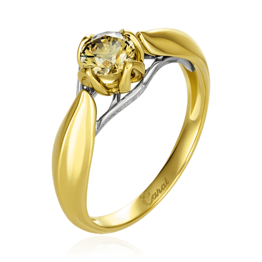 Кольцо с бриллиантами из желтого золота 585 (арт. 44267)