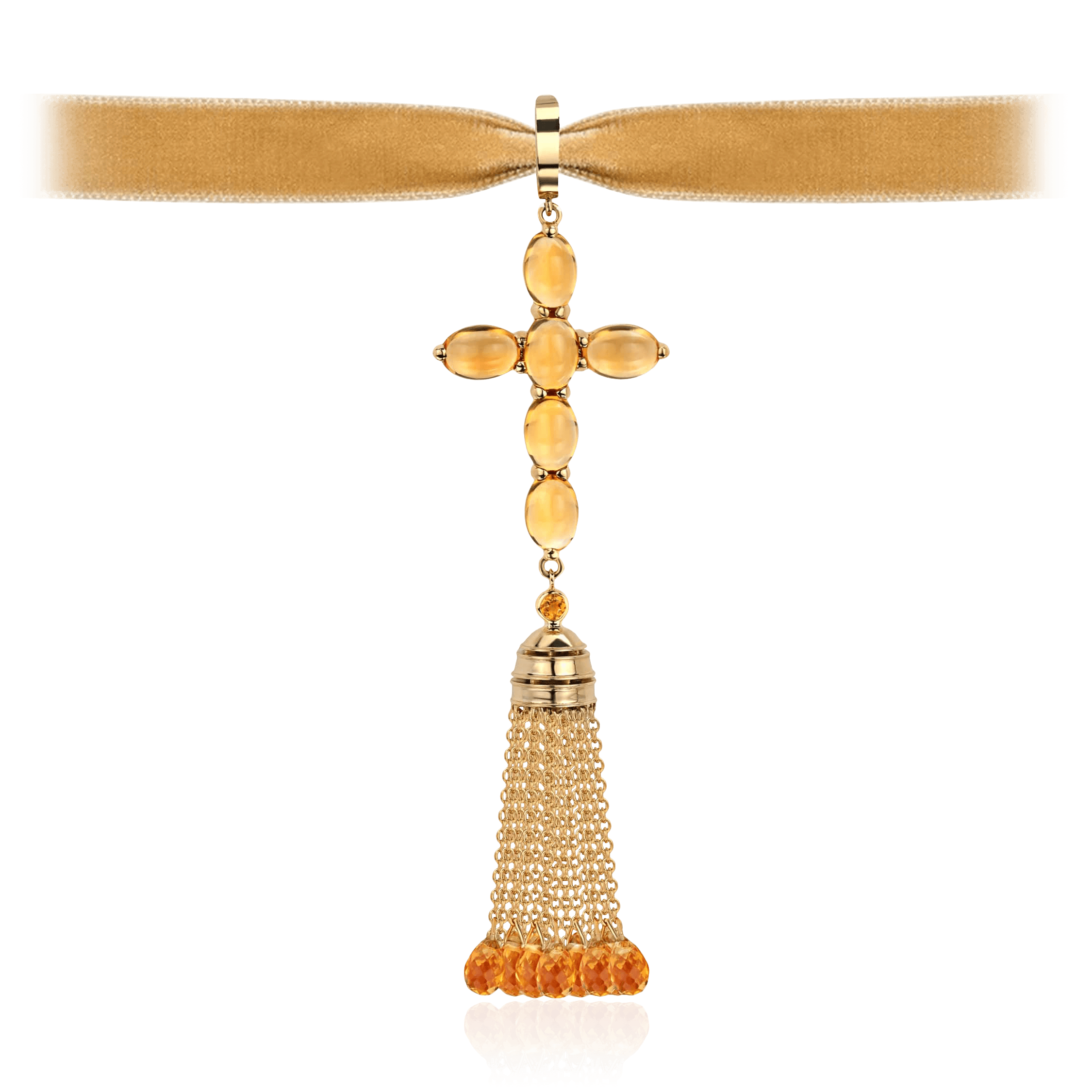 Кулон с цитрином из желтого золота 585 пробы (арт. 104910)