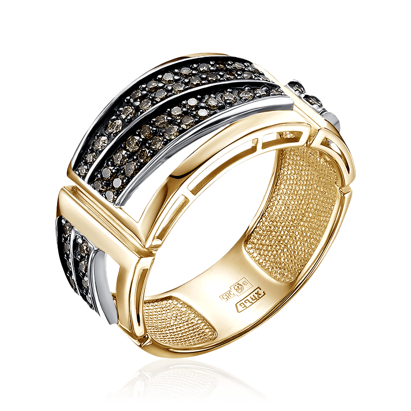Кольцо с бриллиантами из комбинированного золота 585 (арт. 85443)