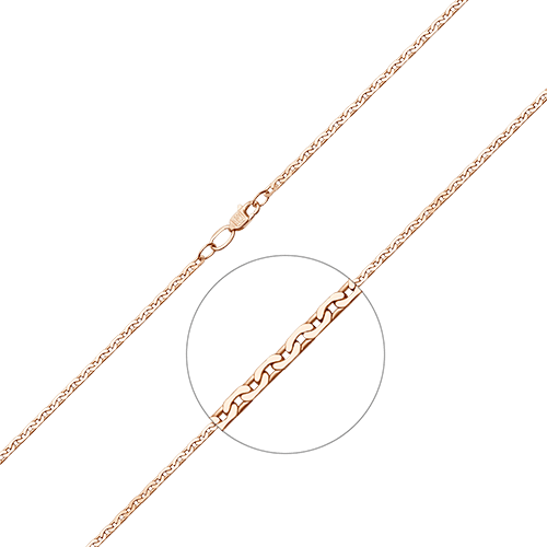 Цепь плоского якорного плетения из красного золота 585 пробы (арт. 83571)