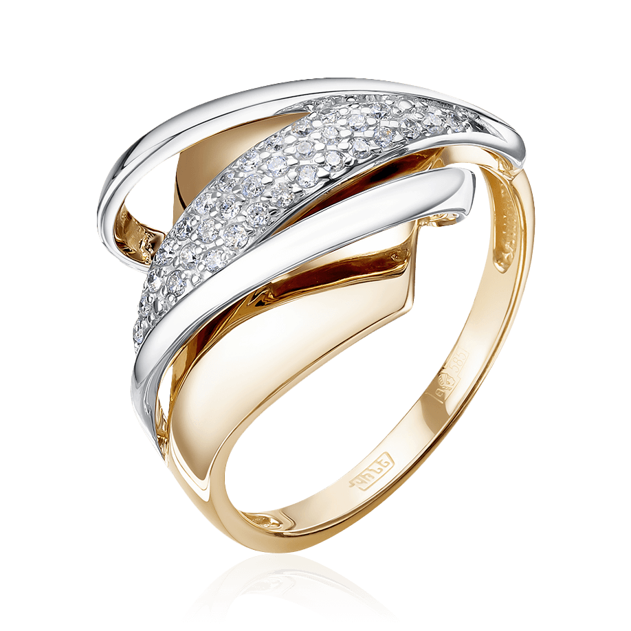 Кольцо с бриллиантами из комбинированного золота 585 пробы (арт. 96207)