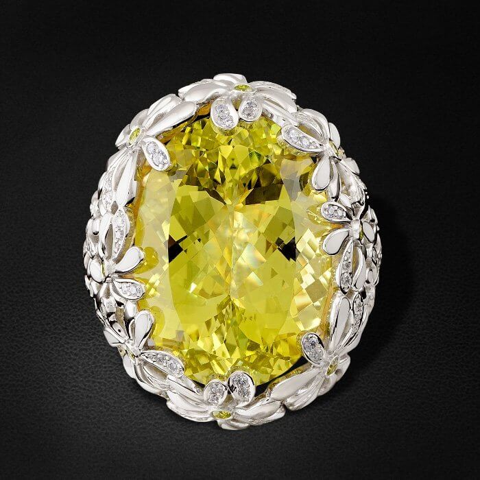 Кольцо с бриллиантами, кварцем, эмалью из комбинированного золота 750 пробы, фото № 2