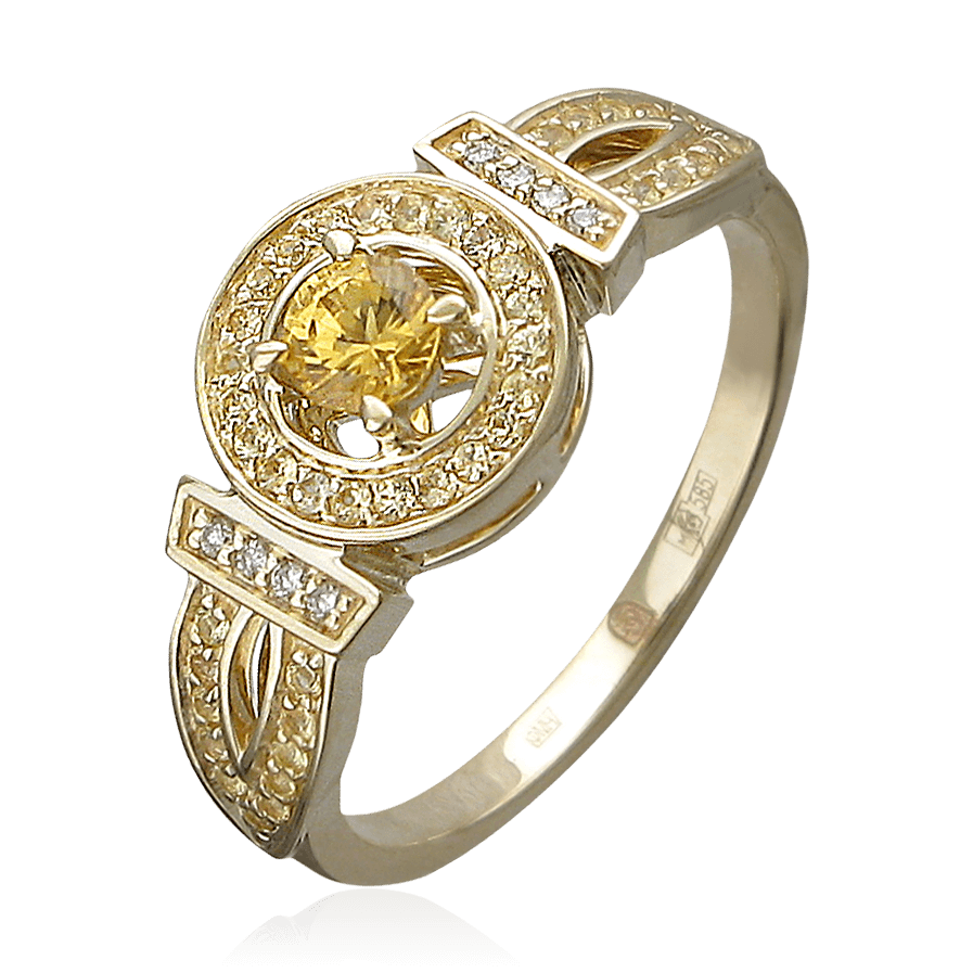 Кольцо с бриллиантами из желтого золота 585 пробы (арт. 98551)