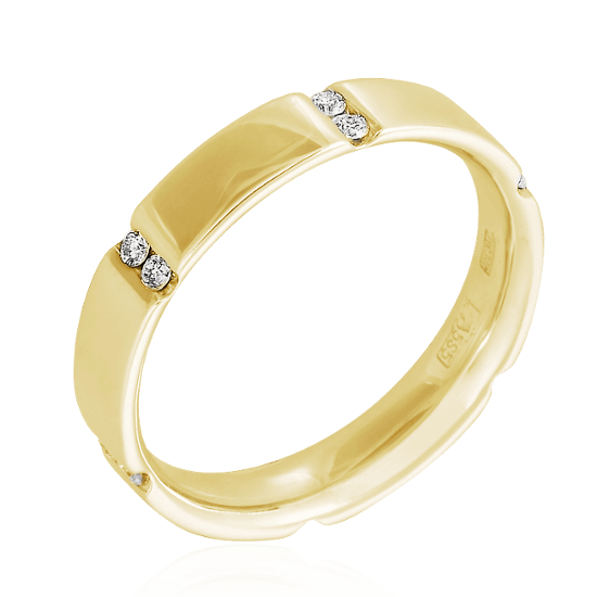Кольцо с бриллиантами из желтого золота 750 (арт. 42566)