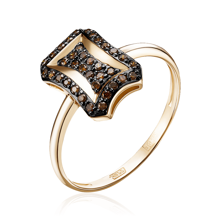 Кольцо с бриллиантами из желтого золота 585 пробы (арт. 92927)