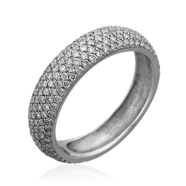Кольцо с бриллиантами из белого золота 750 (арт. 26544)