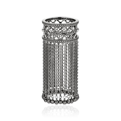 Кольцо с бриллиантами в огранке «бриолет» из белого золота 750, фото № 1