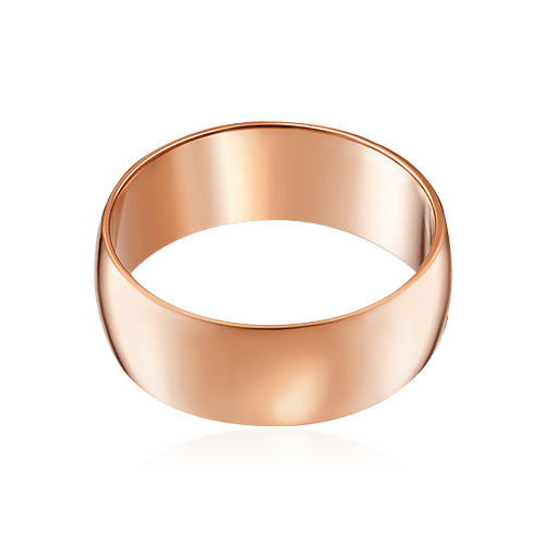 Кольцо без вставок из красного золота 585 пробы, фото № 1