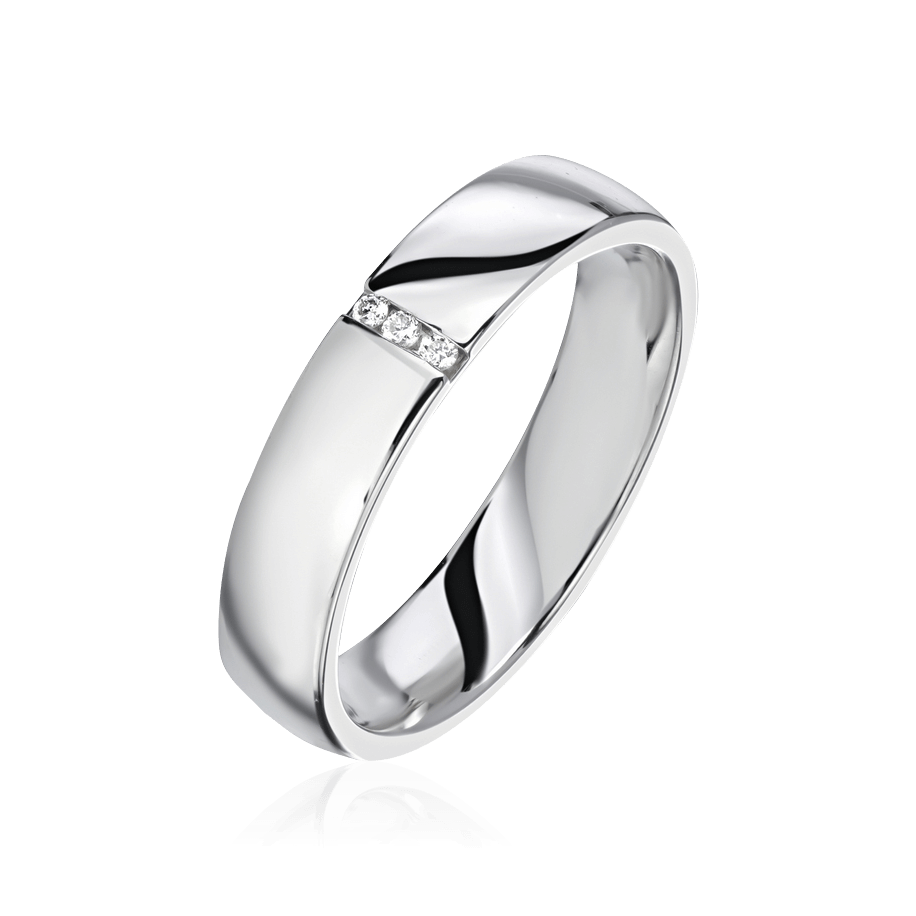 Обручальное кольцо с бриллиантами из белого золота 585 пробы (арт. 104344)