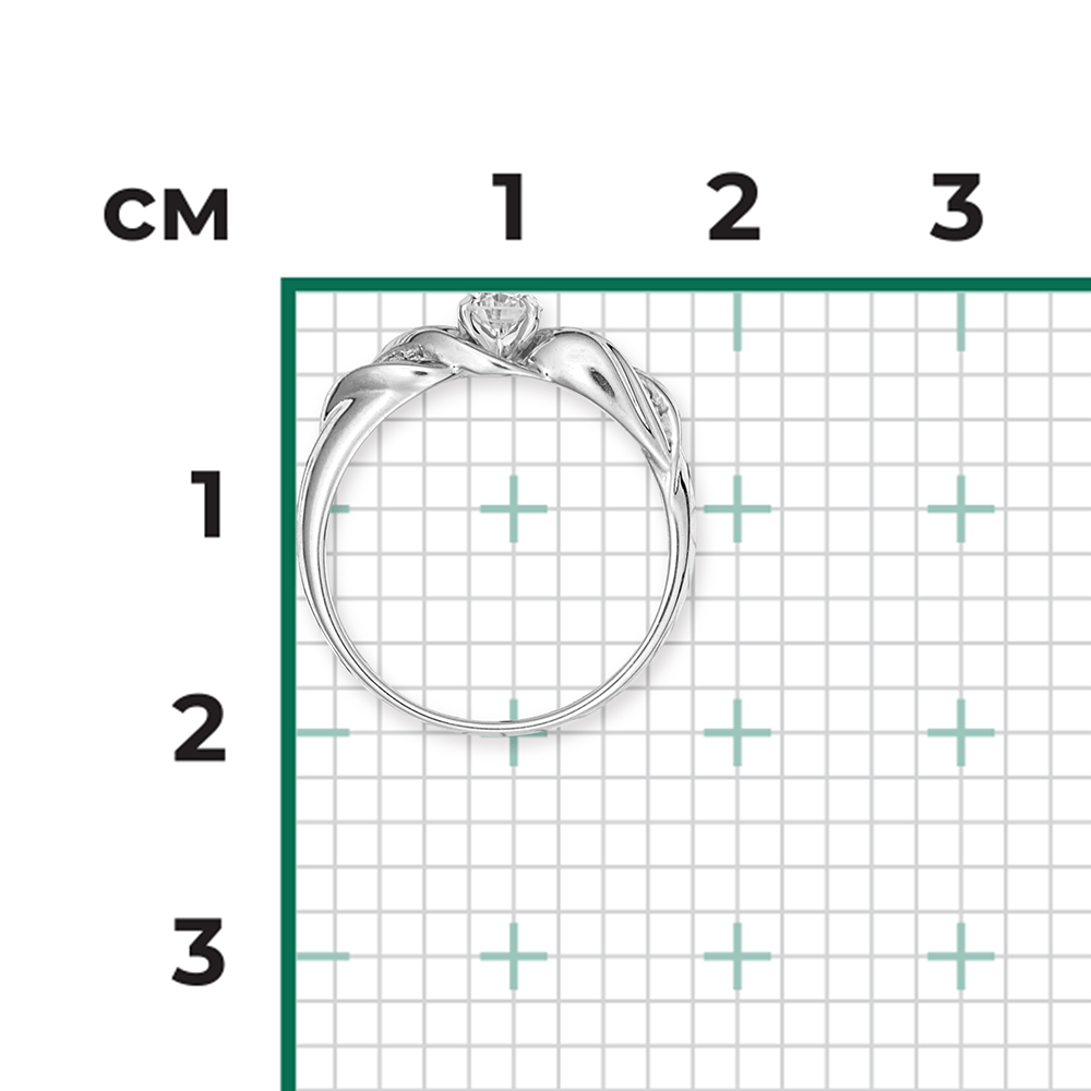 Кольцо с бриллиантами из белого золота 585, фото № 3