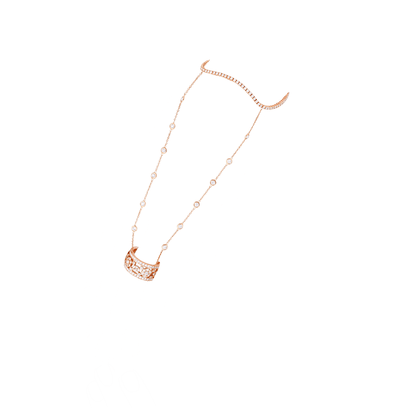 Браслет-кольцо с бриллиантами из розового золота 750 (арт. 91640)