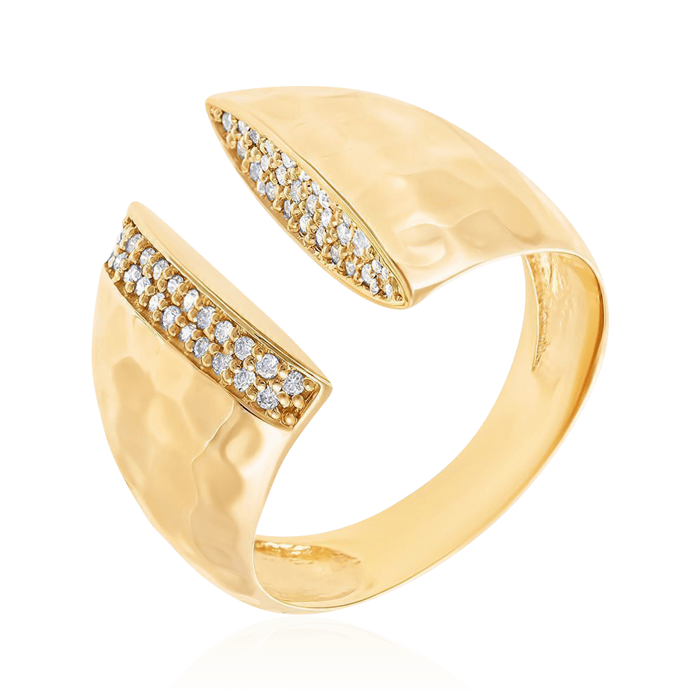 Кольцо с бриллиантами из желтого золота 585 пробы (арт. 103127)