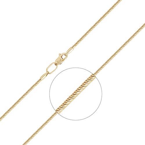Цепь плетение снейк из желтого золота 585 пробы, фото № 1