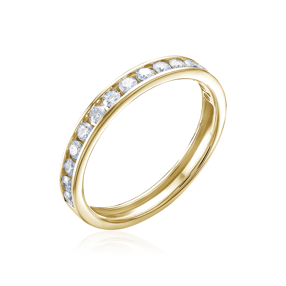 Кольцо с бриллиантами из желтого золота 585 пробы (арт. 104839)