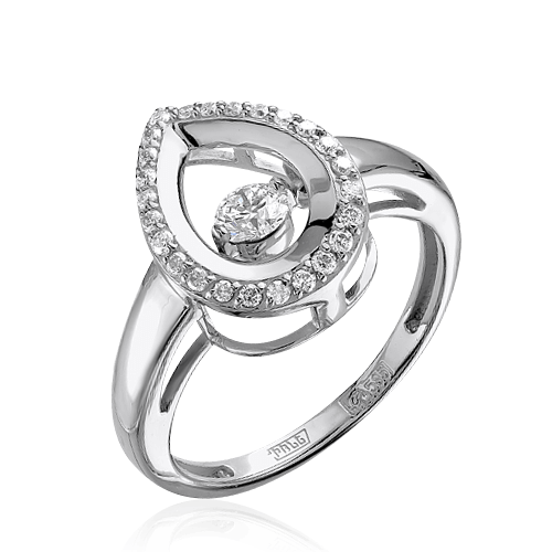 Кольцо с бриллиантами из белого золота 585 (арт. 38367)