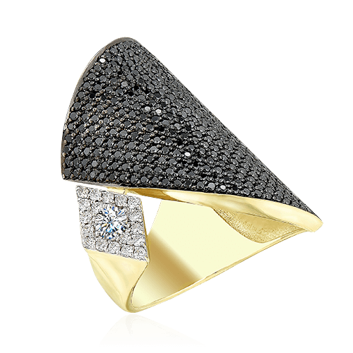 Кольцо с бриллиантами из комбинированного золота 585 (арт. 54390)