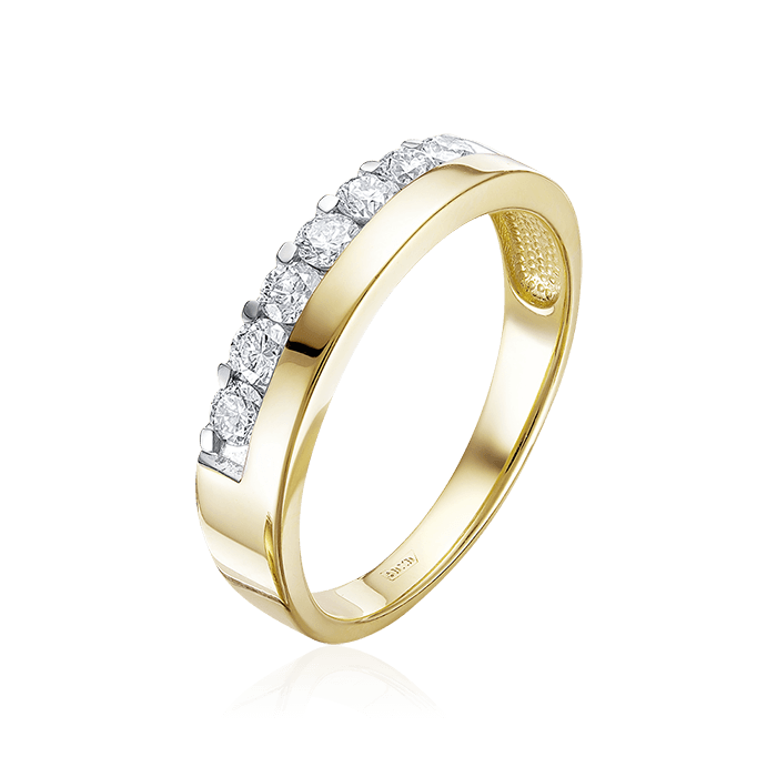 Кольцо с бриллиантами из желтого золота 585 (арт. 70909)