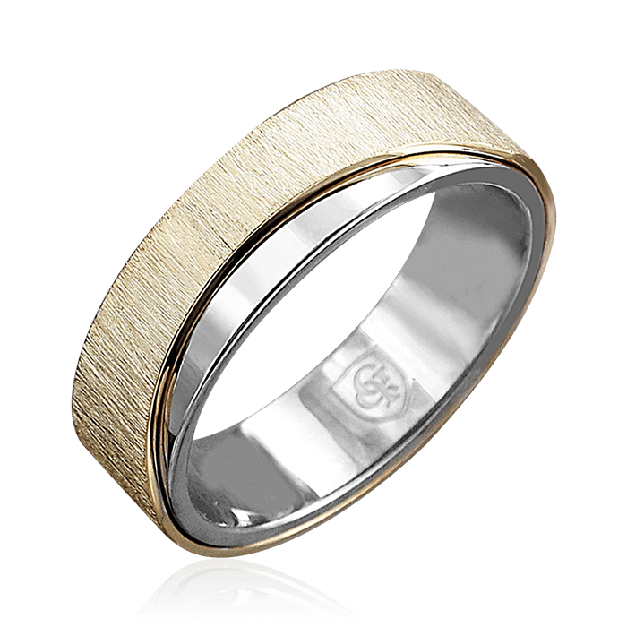 Обручальное кольцо без вставок из комбинированного золота 585 пробы (арт. 61087)