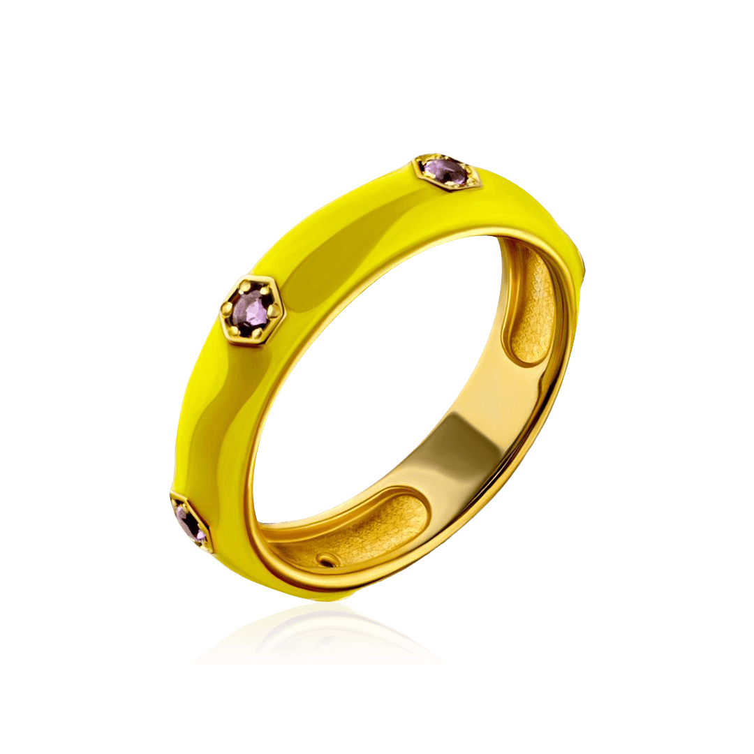 Кольцо с аметистом из желтого золота 585 пробы (арт. 99711)