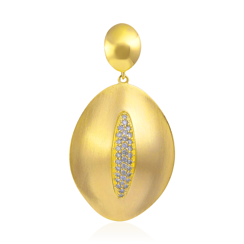 Кулон с бриллиантами из желтого золота 585 пробы, фото № 1
