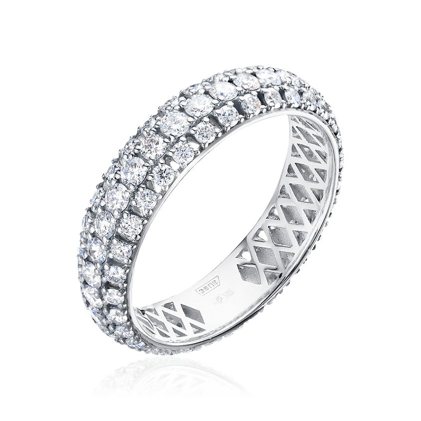 Кольцо с бриллиантами из белого золота 585 пробы (арт. 104822)