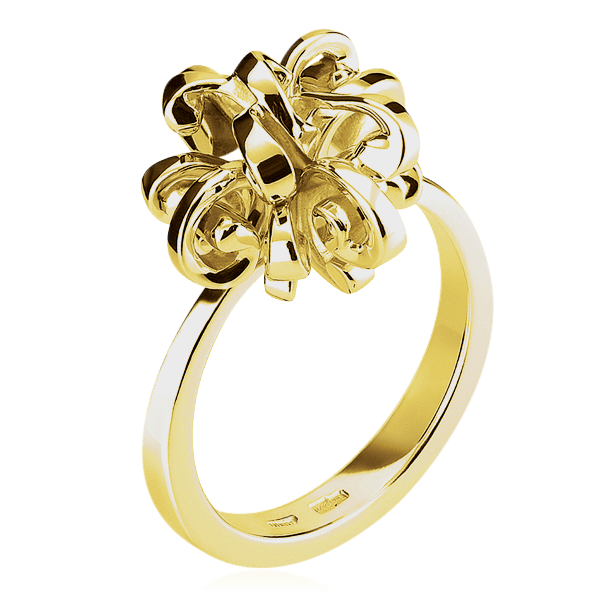 Кольцо без вставок из желтого золота 585 пробы (арт. 44600)
