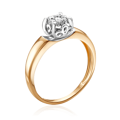 Кольцо с бриллиантами из красного золота 585 (арт. 56983)