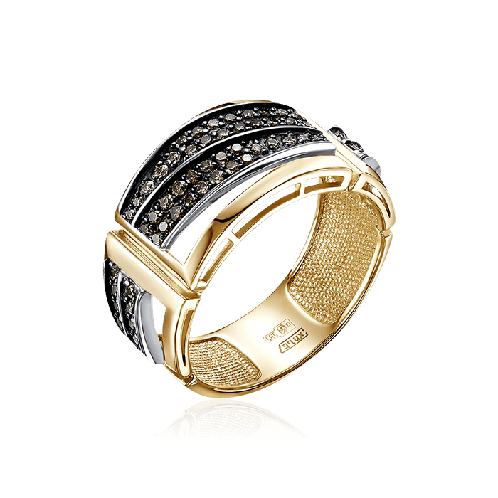 Кольцо с бриллиантами из комбинированного золота 585 (арт. 80729)