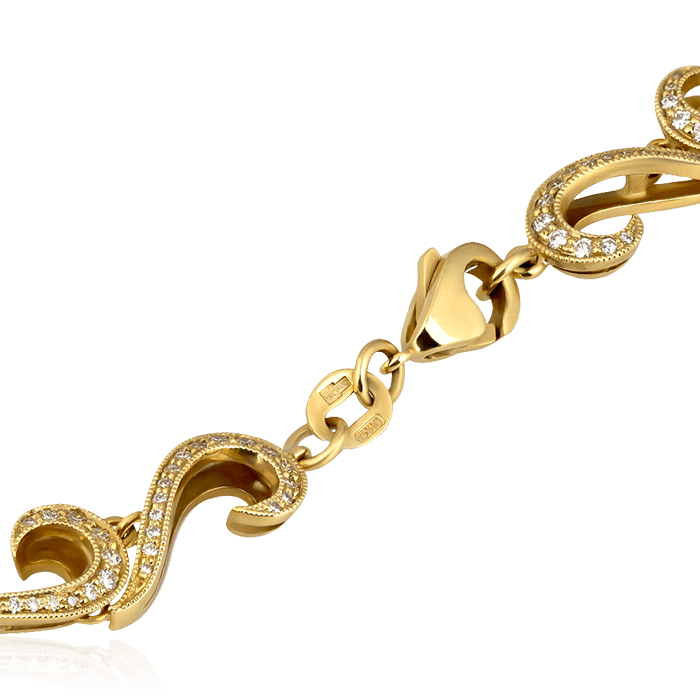 Колье с цитрином, бриллиантами из желтого золота 750 пробы, фото № 3