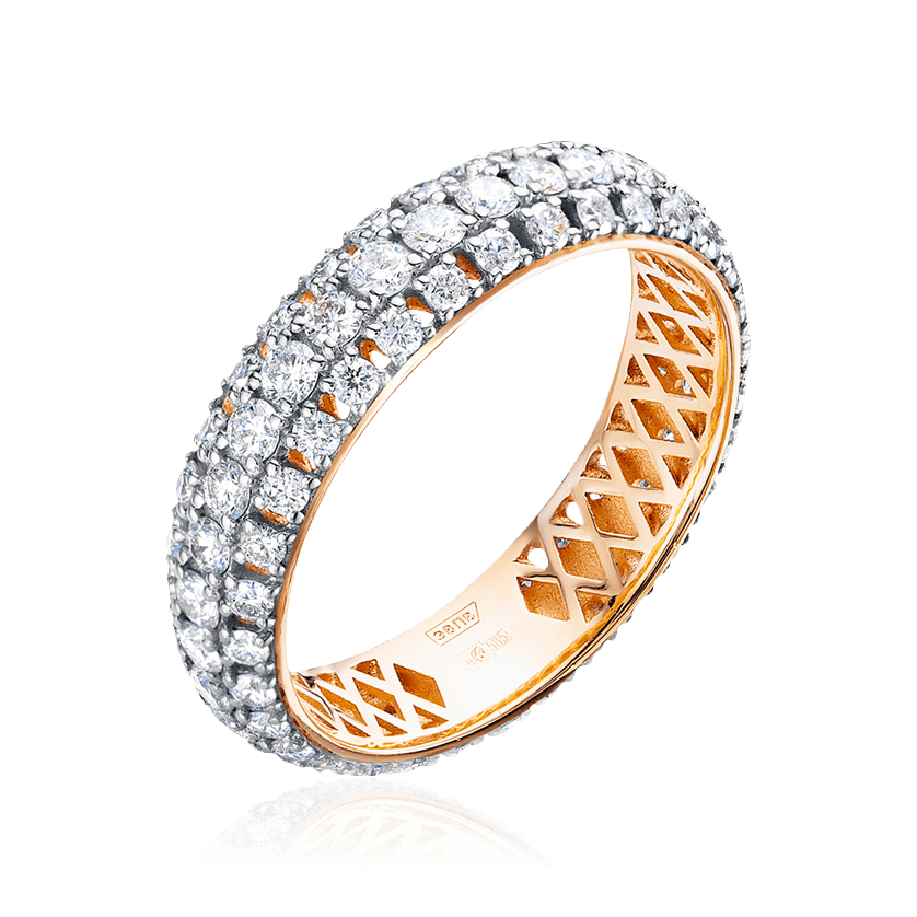 Кольцо с бриллиантами из красного золота 585 пробы (арт. 101229)
