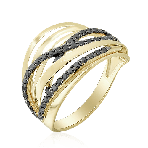 Кольцо с бриллиантами из желтого золота 585 (арт. 55342)