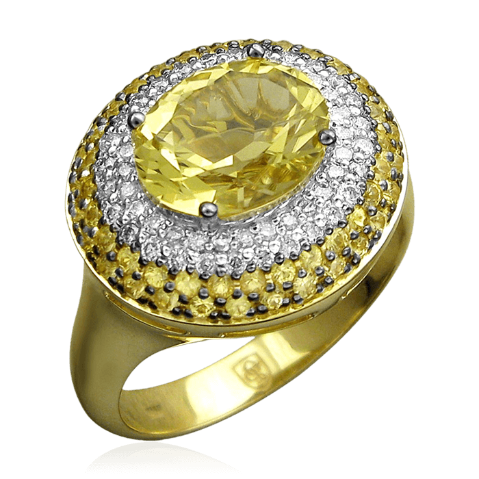 Кольцо с сапфиром из желтого золота