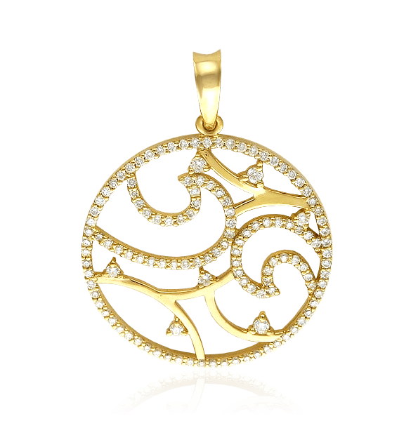 Кулон с бриллиантами из желтого золота 750 пробы (арт. 13198)