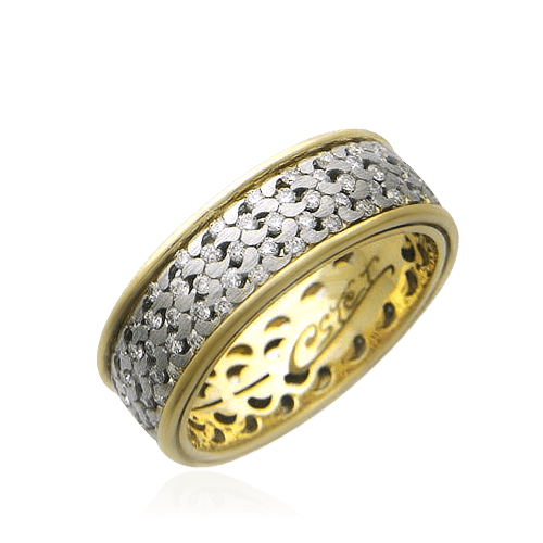 Кольцо с бриллиантами из комбинированного золота 750 пробы, фото № 1