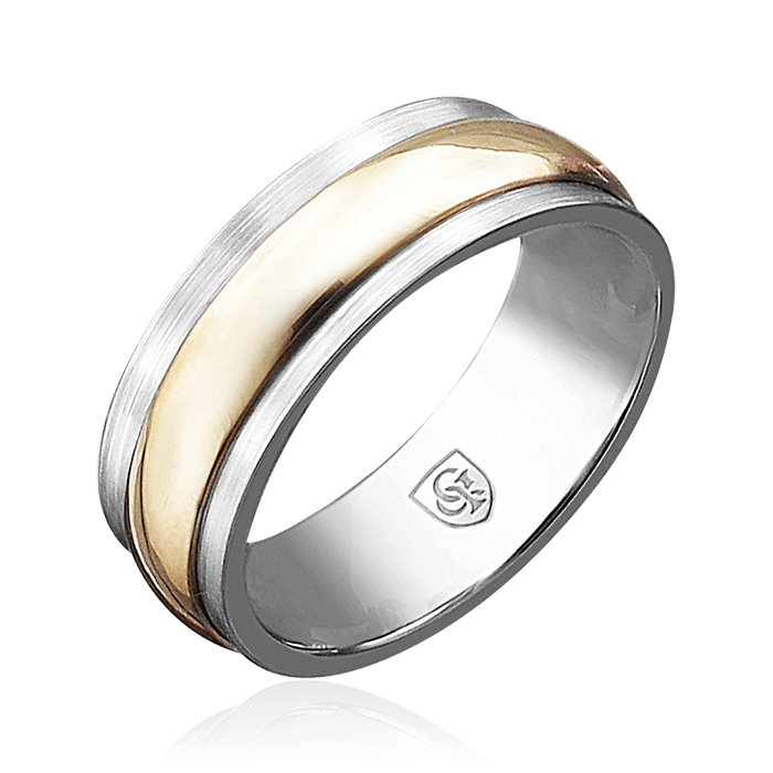 Обручальное кольцо без вставок из комбинированного золота 585 пробы (арт. 61089)