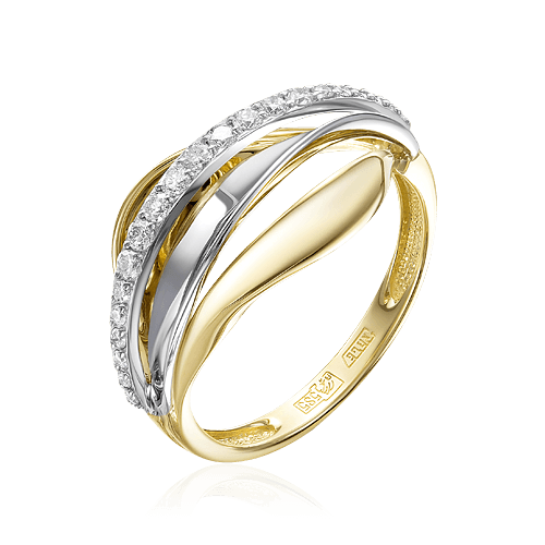 Кольцо с бриллиантами из комбинированного золота 585 (арт. 68307)