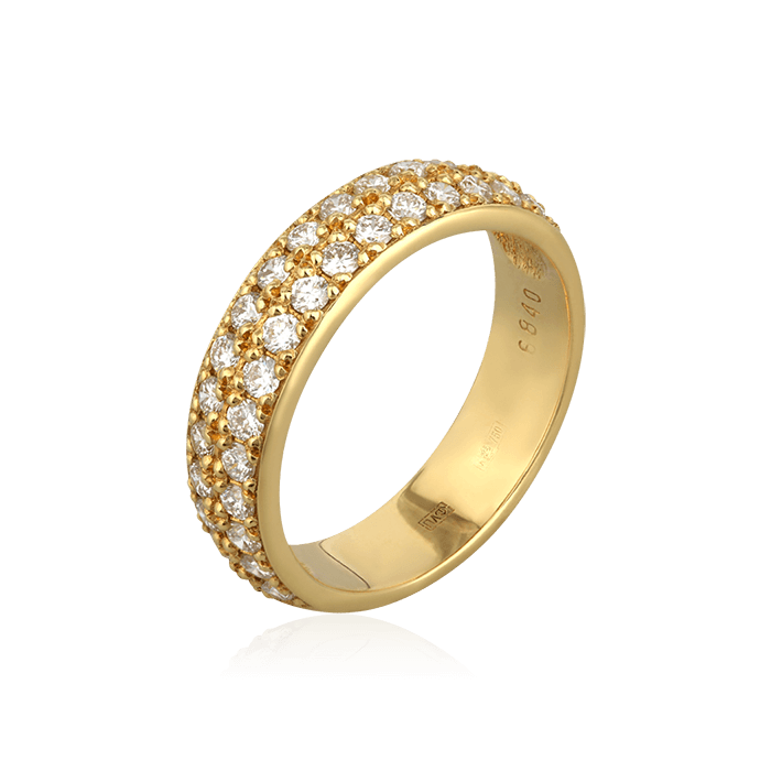 Кольцо с бриллиантами из желтого золота 750 (арт. 75587)