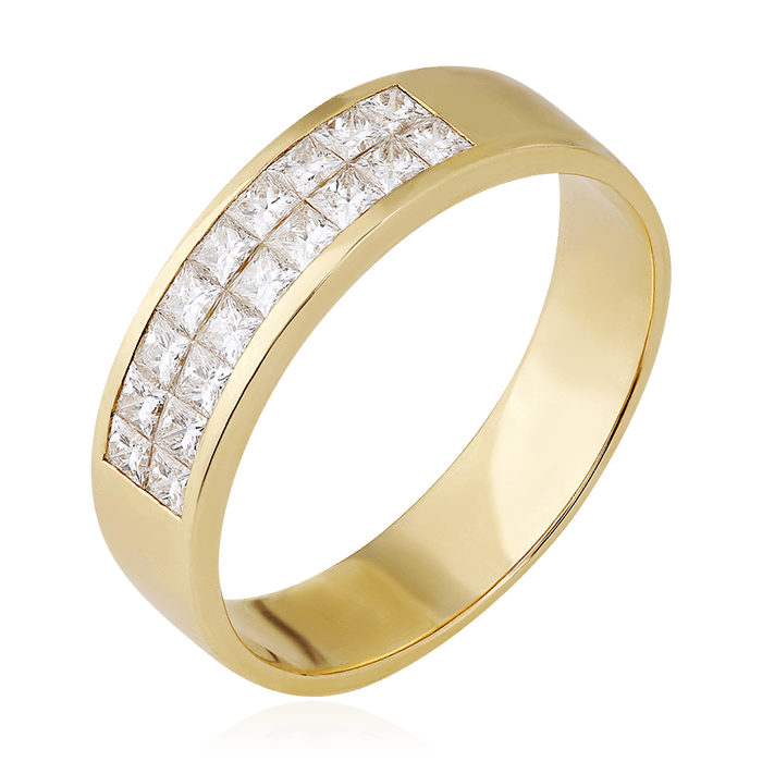 Кольцо с бриллиантами из желтого золота 750 пробы (арт. 75426)