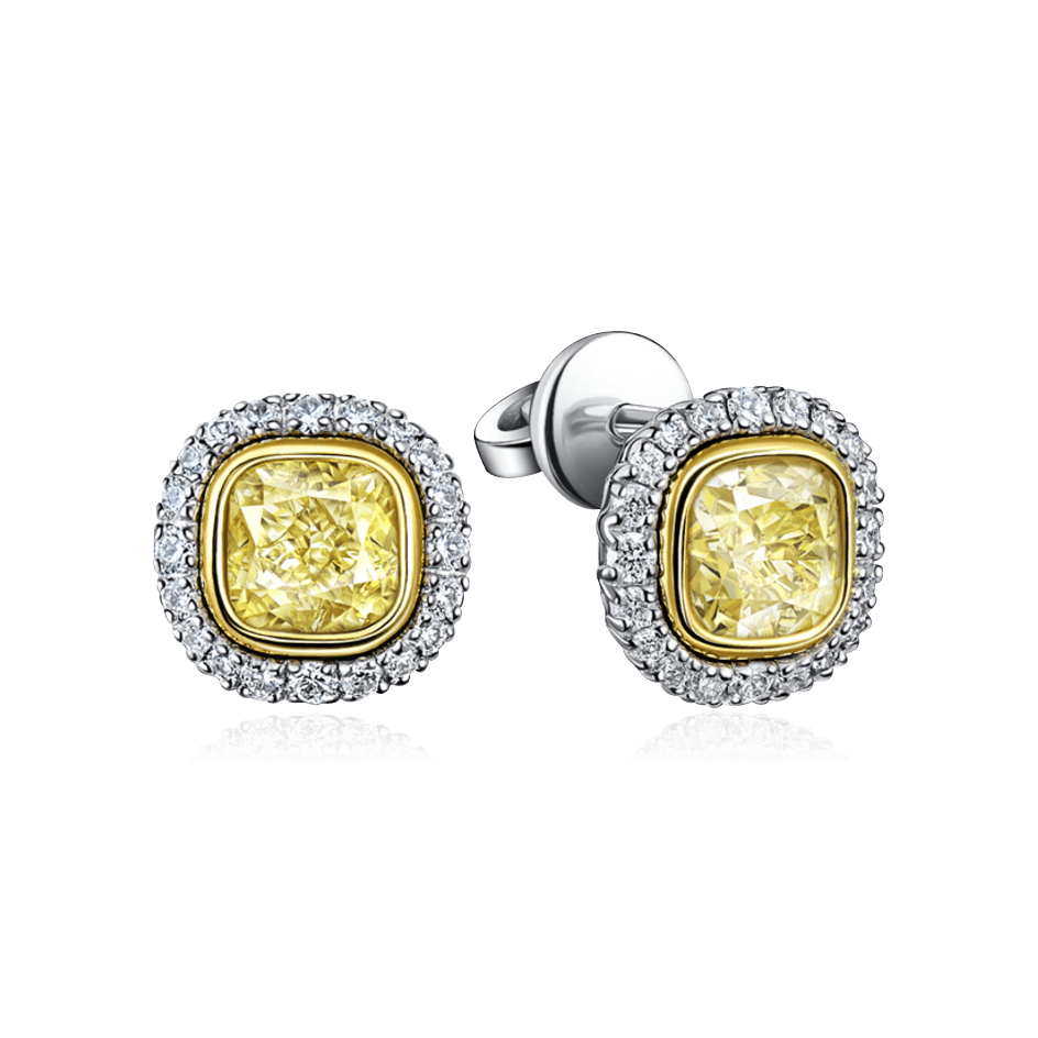 Серьги-пусеты с бриллиантами из белого золота 750 пробы (арт. 105250)