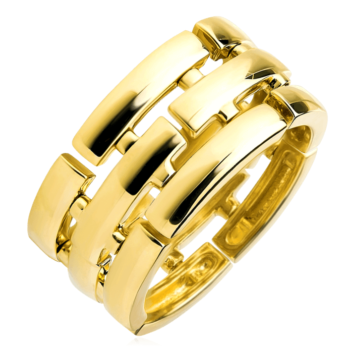 Кольцо без вставок из желтого золота 585 пробы, фото № 1